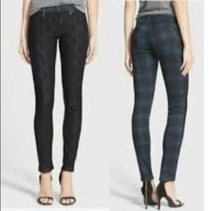Hudson Womens Jeans Krista Vice Versa Super Skinny Laced Plaid Size 26 NWT